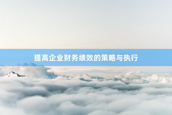 提高企业财务绩效的策略与执行